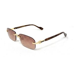 GUCCI Men's Sunglasses GG1221S 004 Gold Yellow Red Gradient Rimless 56mm